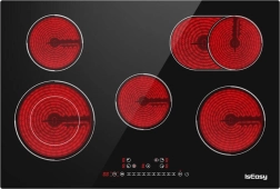 Table de cuisson électrique noire IsEasy à cinq zones
