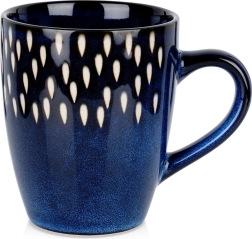 Mug en céramique 350 ml bleu foncé avec décor gouttes