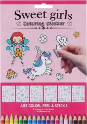 Autocollants à colorier pour filles