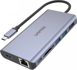 Hub USB-C multifonction 2x USB 3.1, HDMI 2.0, DP 1.4, RJ45, SD, Power Delivery