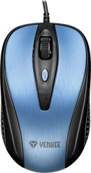 Souris USB optique Yenkee avec 4 boutons, symétrique, bleue