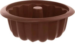 Moule à bundt cake en silicone avec cheminée 26 cm marron SILLINIE
