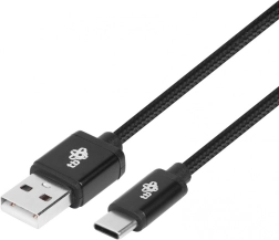 Câble textile USB-A vers USB-C 1,5 m noir