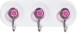 Porte-manteau autocollant avec 3 crochets, plastique et métal, assortiment de couleurs 11 × 4 cm