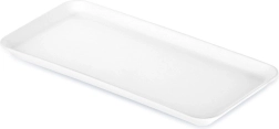 Plateau de service rectangulaire blanc 29,5 × 15 cm