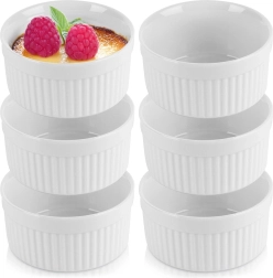 Ramequins en céramique blancs 260 ml, set de 6