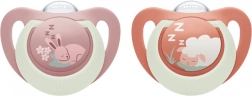 Tétine NUK First Choice Night 0–6 m, 2 pcs, lapin/agneau