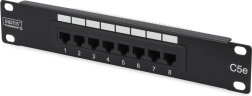 Panneau de brassage 10" 8 ports Cat. 5e U/UTP 1U noir DIGITUS