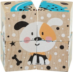 Animaux joyeux blocs de construction en bois CUBIKA