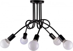 Lustre plafonnier moderne 5x E27 – Noir