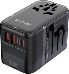 Adaptateur de voyage universel BLITZWOLF BW-TA2 avec GaN 100 W et charge rapide USB-C/USB-A