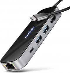 Hub USB-C multiports 6‑en‑1 avec HDMI 4K/60 Hz, GLAN et PD 100 W