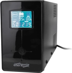 Onduleur UPS line-interactive 850 VA avec écran LCD, USB et 2× IEC – Energenie