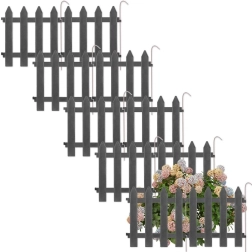 Clôture décorative de jardin graphite 30 × 30 cm, lot de 10 pièces