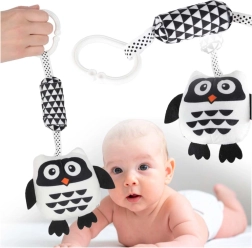 Hochet pendentif contrasté en forme de chouette pour bébés