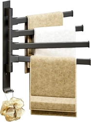 DA261 PORTE-SERVIETTES MURAL À BRAS MOBILES NOIR