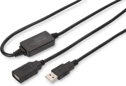 Câble d’extension actif USB 2.0 USB‑A (mâle) vers USB‑A (femelle) 15 m, noir