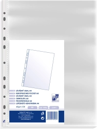 Pochette perforée A4 en polypropylène avec europerforation, surface grainée 40 µm