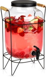 Distributeur de boisson en verre avec robinet et support 8 l