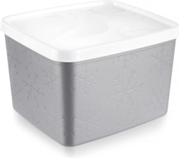 Boîte alimentaire en plastique grise avec couvercle 1,1 l