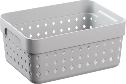 Panier de rangement Seoul en plastique recyclé 15,8 × 11,8 × 7,3 cm, gris
