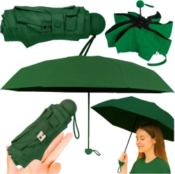 Parapluie de poche pliant avec protection UV UPF 50+ 90 cm – vert foncé avec étui