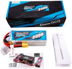Gens Ace batterie LiPo haute tension 2000 mAh 22,8 V 60C 6S avec connecteur XT60