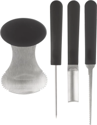 Set d’outils pour creuser et sculpter citrouilles et fruits, 4 pcs