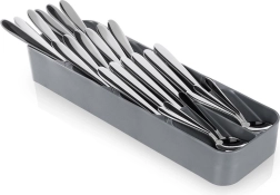 Organiseur gris pour couverts à tiroir 39 × 11,5 cm