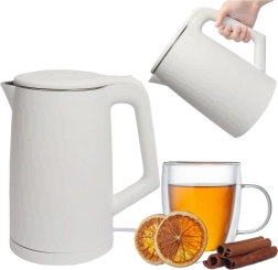 Bouilloire électrique de voyage sans fil 1,8 l 1500 W avec base rotative – blanche