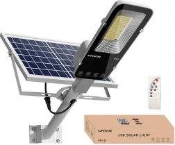 Lampe de rue solaire Superfire avec télécommande, 1400 lm, 20000 mAh, IP65
