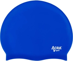 Bonnet de natation en silicone Acra – Bleu