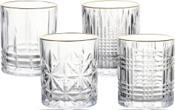 Set de verres à whisky 290 ml, 4 pcs avec bord doré