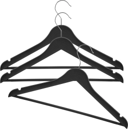 Cintres noirs pivotants pour vêtements, lot de 3 pièces, 42,5 × 24 cm