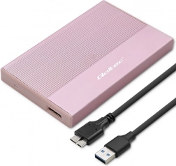 Boîtier en aluminium pour disque 2,5" SATA avec USB 3.0, 5 Gb/s, jusqu’à 2 To – rose