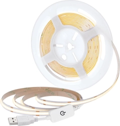 Bande LED COB Solight 5 m blanc chaud 3000 K USB avec interrupteur 8 mm