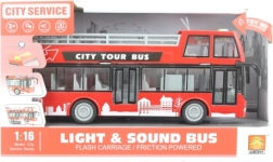 Autobus touristique rouge à deux étages fonctionnant sur piles