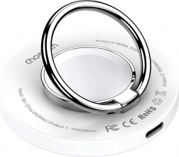 Chargeur sans fil 2‑en‑1 avec support Choetech (blanc)