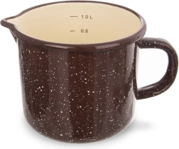 Mug émaillé avec mesure interne et bec verseur 1,2 l, marron