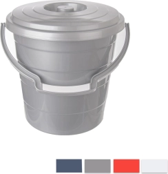 Seau en plastique Hobby avec couvercle 20 l (assortiment de couleurs)