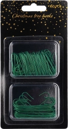 Crochets verts pour décorations de Noël 3,5 et 6 cm, 150 pcs
