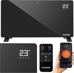 Radiateur électrique en verre KAMINER ZELVA avec Wi‑Fi et télécommande 2500 W