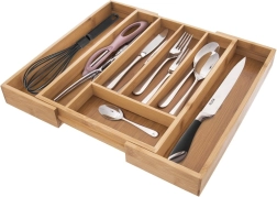 Organisateur extensible en bambou pour tiroir à couverts 35,5 × 26 cm