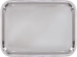 Plateau de service en acier inoxydable 39,5 × 27,5 cm - 1 pièce
