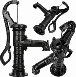 Pompe à eau décorative manuelle de jardin Abisynka, fonte noire