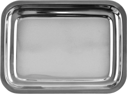 Plateau de service rectangulaire en acier inoxydable 21,5 × 16,5 cm