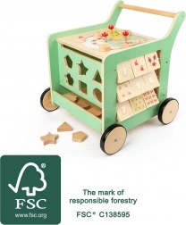 Trotteur en bois et cube motorique Small Foot pour enfants