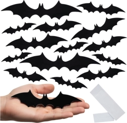 Ruhhy autocollants 3D de chauves-souris pour Halloween 56 pcs