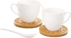 Tasses en porcelaine avec dessous WHITELINE 250 ml, lot de 2 pièces