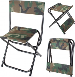 Grande chaise de pêche pliante de camping camo